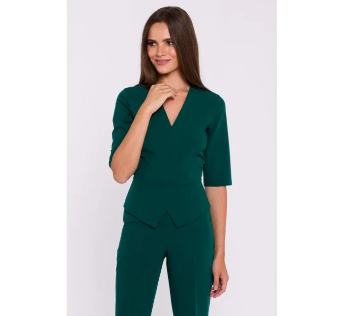 S377 Peplum overal - zelený