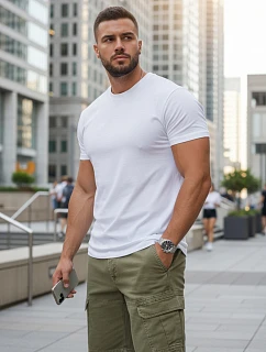 Pánske klasické biele tričko FashionStreet RX5674