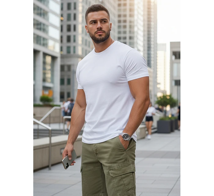 Pánske klasické biele tričko FashionStreet RX5674