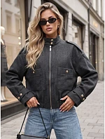 Krótka kurtka damska z stójką czarna model 22341051 - FashionStreet