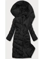 Dámska dlhá zimná bunda čierna (2m-033)