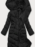 Dámska dlhá zimná bunda čierna (2m-033)