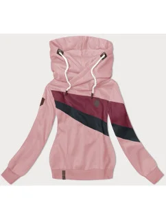 Dámska mikina v špinavej ružovej farbe s kapucňou (2301)
