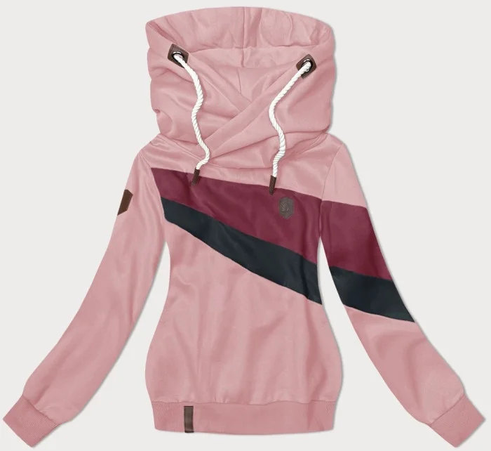 Dámska mikina v špinavej ružovej farbe s kapucňou (2301) Dámska mikina v špinavej ružovej farbe s kapucňou (2301)