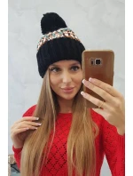 Dámska čiapka Ellen s brmbolcom K325 čierna Dámska čiapka Ellen s brmbolcom K325 čierna