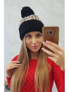 Dámska čiapka Ellen s brmbolcom K325 čierna