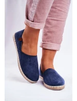 Damskie Welurowe Espadryle Granatowe Vulcano