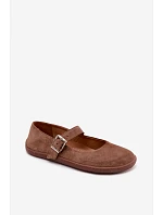 Baleríny Barefoot z přírodního semiše model 22125880 hnědé - Zazoo