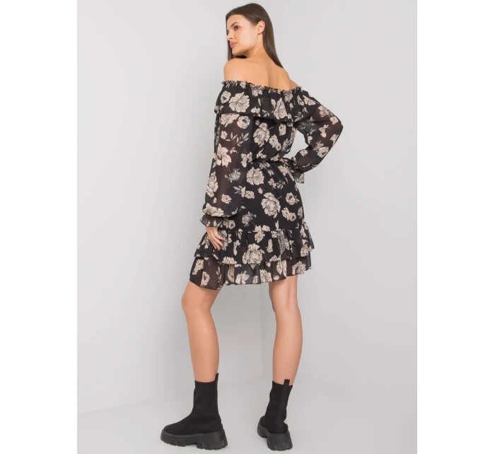 Šaty DHJ SK 15015.56P čierna a béžová