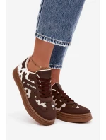 Dámske tenisky na platforme - hnedé Denissa Dámske tenisky na platforme - hnedé Denissa