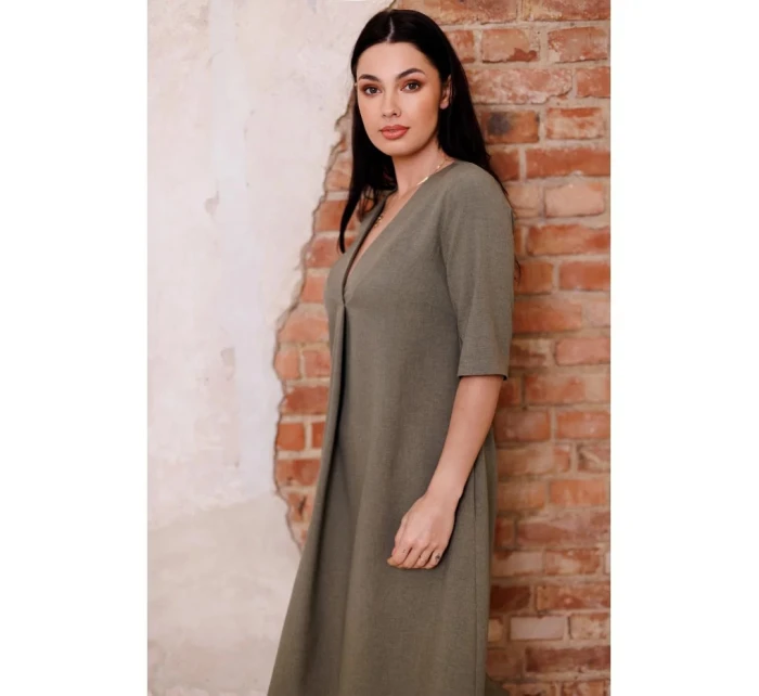 Dámske šaty B280 olivovo zelené - BeWear