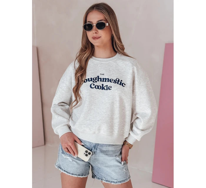 Dámská oversize mikina s potiskem světle šedá Dstreet model 21988127 - FashionStreet