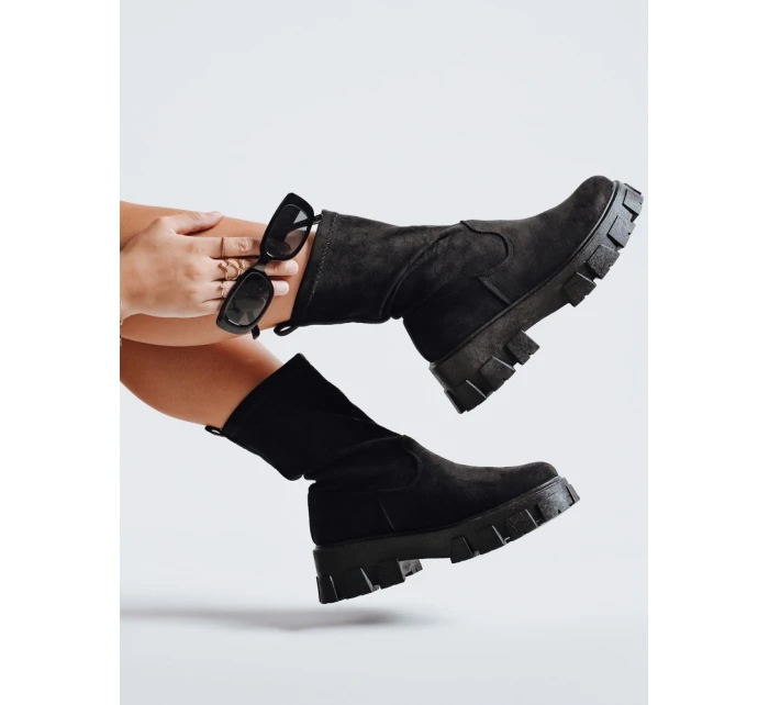 Dámské boty na platformě černé Dstreet ZY1135