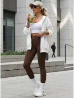 Legginsy damskie sportowe brązowe model 22015383 - FashionStreet