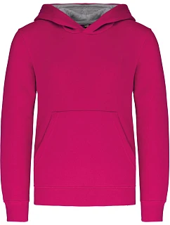 Kariban K 453 Detská mikina s kapucňou v kontrastných farbách 20.K453 fuchsiová/svetlo šedá