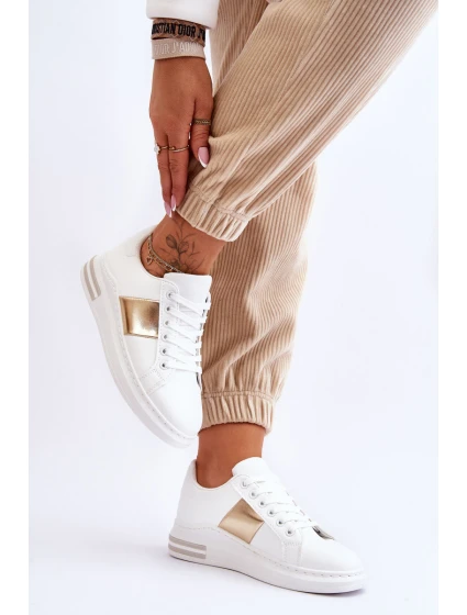 Klasické sportovní boty bílé a zlaté Follow Me Klasické sportovní boty bílé a zlaté Follow Me