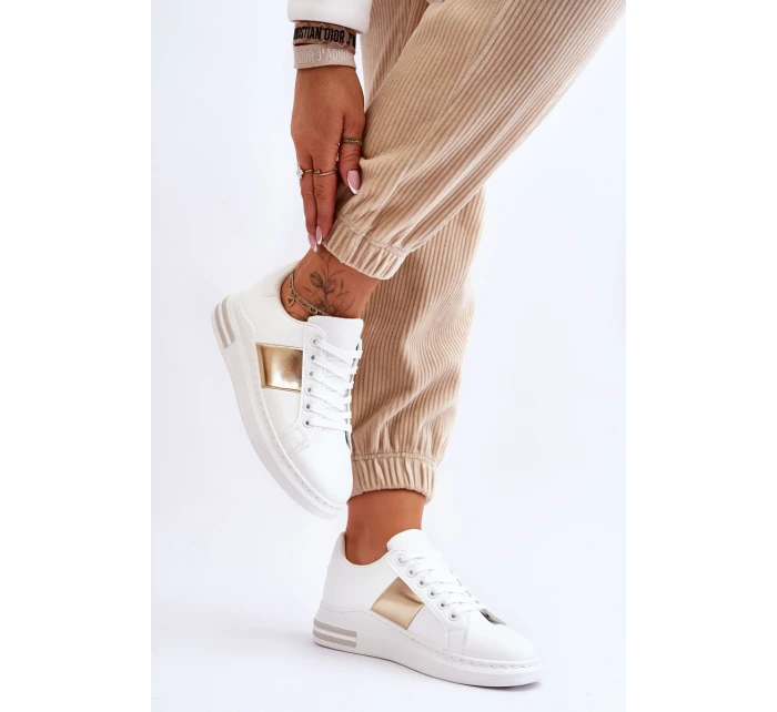 Klasické sportovní boty bílé a zlaté Follow Me Klasické sportovní boty bílé a zlaté Follow Me