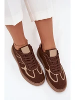 Niskie Sneakersy Damskie Brązowe Brenelle Niskie Sneakersy Damskie Brązowe Brenelle