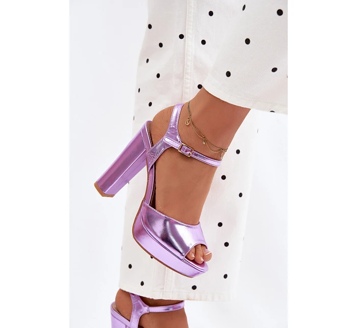 Dámské sandály na vysokém podpatku fialové Nelissey