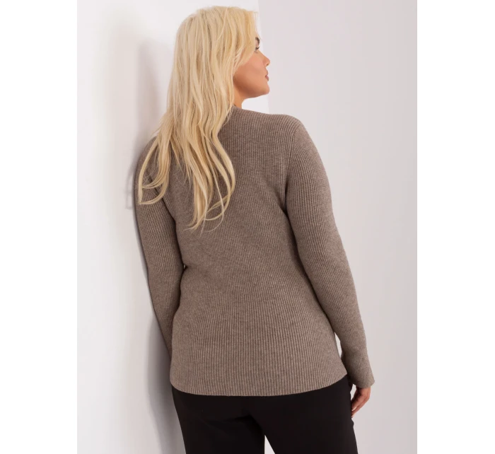 Sweter PM SW PM model 18949004 ciemny bezowy - FPrice Sweter PM SW PM model 18949004 ciemny bezowy - FPrice