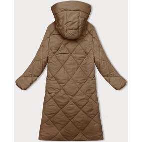 Tmavo béžová dlhá zimná bunda s kapucňou J.Style (5M3173-84)