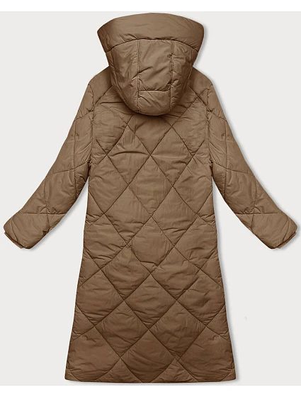 Tmavě béžová dlouhá zimní bunda s kapucí model 21246741 - J.STYLE Tmavě béžová dlouhá zimní bunda s kapucí model 21246741 - J.STYLE