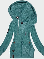 Fleecová mikina bez gombíkov Tyrkysová melanž (2310)