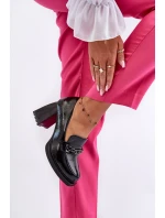 Lakierowane Czółenka Na Masywnym Obcasie Czarne Terimene