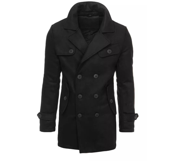 Pánsky čierny kabát Dstreet CX0432