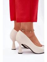Elegantní dámské lodičky na rozšířeném jehlovém podpatku Vinceza – béžové Elegantní dámské lodičky na rozšířeném jehlovém podpatku Vinceza – béžové