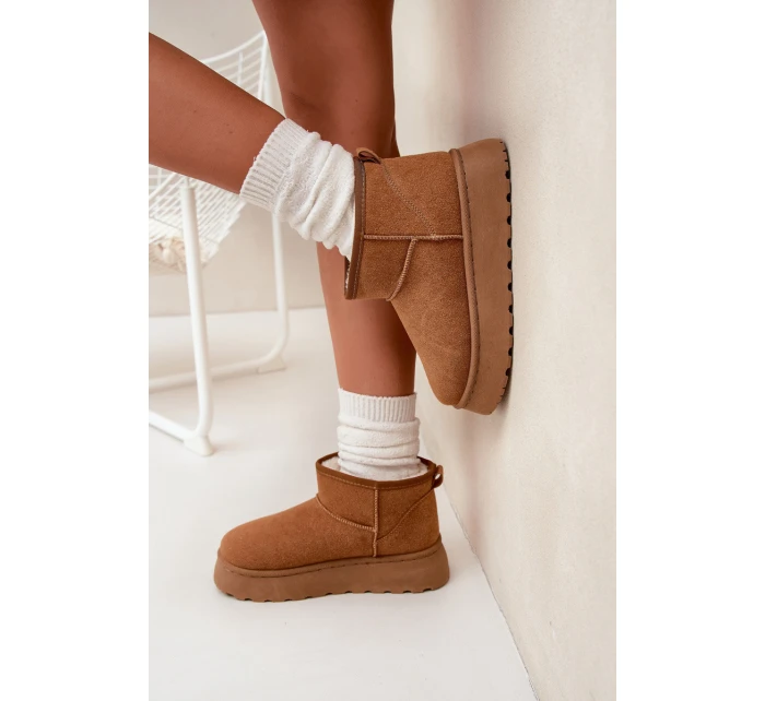 Dámské sněhule model 21941170 hnědé - SWEET SHOES