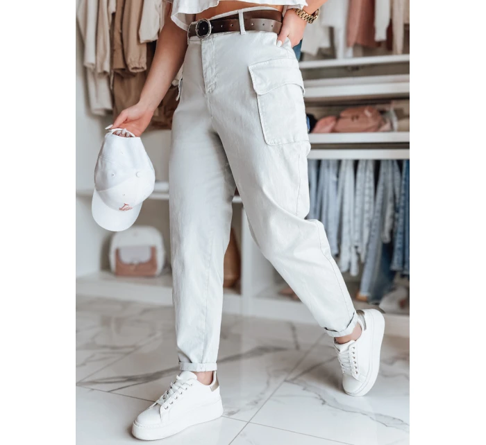 Dámské kalhoty světle šedé Dstreet model 21986181 - FashionStreet