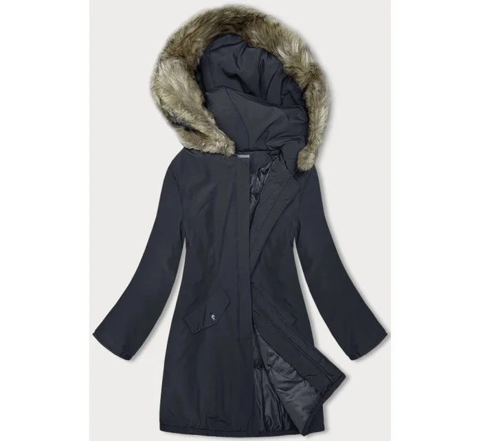 Tmavomodrá dámska zimná bunda (M-R45)
