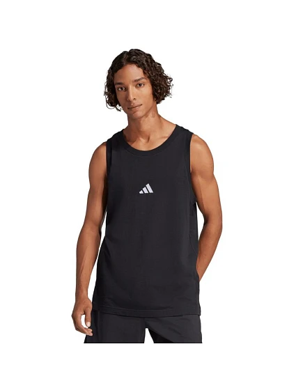 Pánske tričko adidas Essentials Small Logo Tank, čierne, JE8986 Pánske tričko adidas Essentials Small Logo Tank, čierne, JE8986