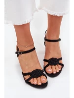 Dámské sandály na podpatku černé model 21703966 - Boto