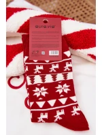 Pánske vianočné ponožky s motívom sobov - červené Pánske vianočné ponožky s motívom sobov - červené
