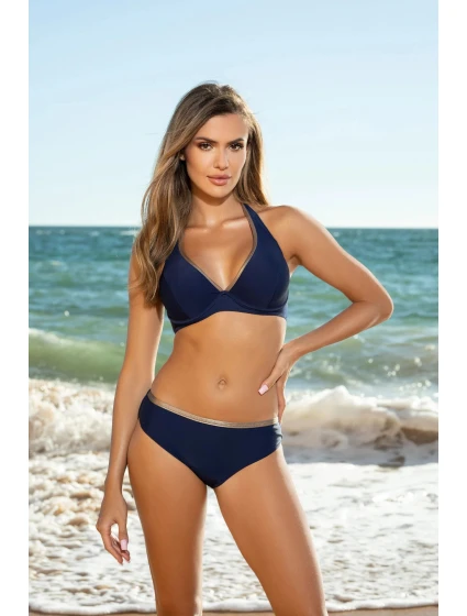 Dámske dvojdielne plavky Elena 50/G 011 Tmavo modré s béžovou - Etna