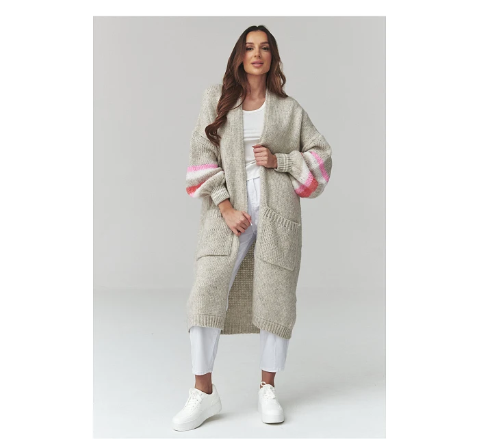 Zapínanie svetra model 226864 Makadamia