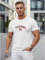 Tshirt męski bawełniany z nadrukiem California biały model 22316149 - FashionStreet Tshirt męski bawełniany z nadrukiem California biały model 22316149 - FashionStreet