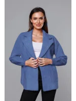 Krátký modrý přehoz přes oblečení typu alpaka model 18059129 - MADE IN ITALY Krátký modrý přehoz přes oblečení typu alpaka model 18059129 - MADE IN ITALY