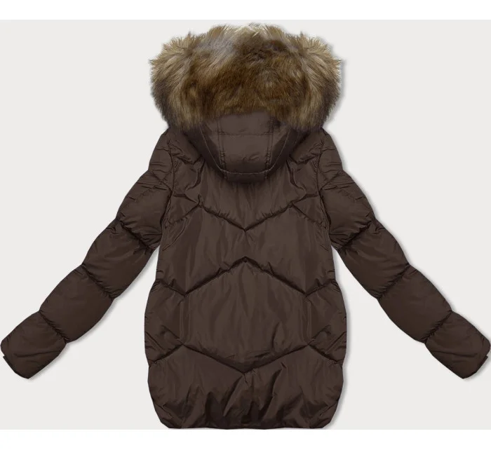 Hnedá prechodná bunda s kapucňou (LHD-23002)