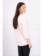 Blúzka s 3D grafikou Bird powder pink