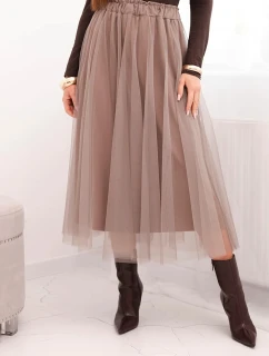 Midi model 21784989 sukně dámská s podšívkou viskóza fango - K-Fashion