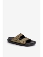 Lekkie Klapki Męskie Z Klamrami Big Star NN174592 Ciemnozielone