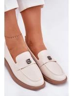 Mokasyny Damskie Eleganckie Z Ozdobnym Małym Detalem Vinceza 62208 Beżowe
