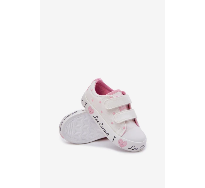 Trampki Dziewczęce Na Rzepy Lee Cooper LCW-25-02-3264K Białe Trampki Dziewczęce Na Rzepy Lee Cooper LCW-25-02-3264K Białe