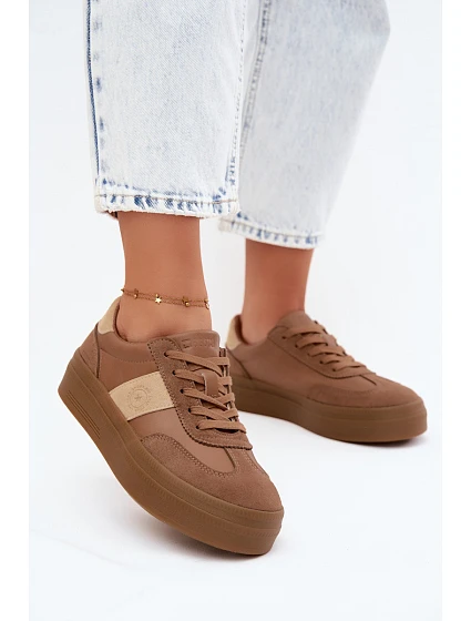 Dámské tenisky na platformě Big Star model 22185465 světle hnědé - Big Star Shoes