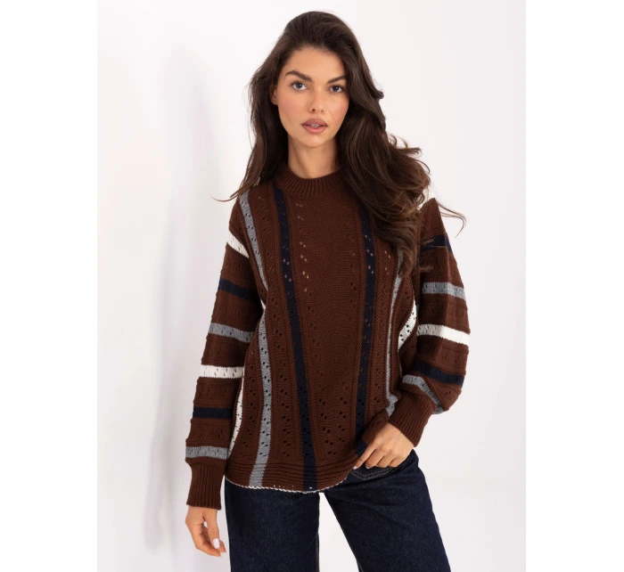 Sweter IT SW model 21393123 brązowy - FPrice Sweter IT SW model 21393123 brązowy - FPrice