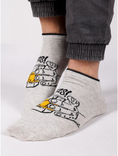 Yoclub členok Funny bavlnené ponožky vzor 2 farby šedá