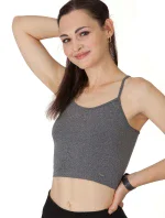 Dámsky krátky top BECROP sivý - Goldbee